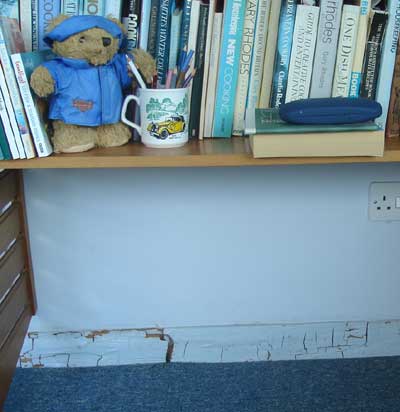 Dry Rot in a skirting board - late stage damag